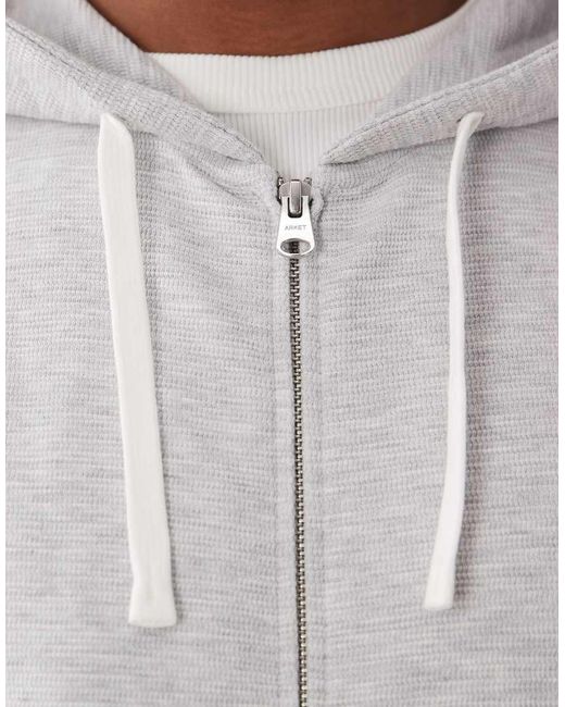 ARKET Gray Cotton Rich Structured Hoodie for men