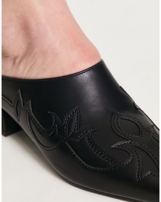 Brina - scarpe stile western nere aperte dietro di Raid in Black