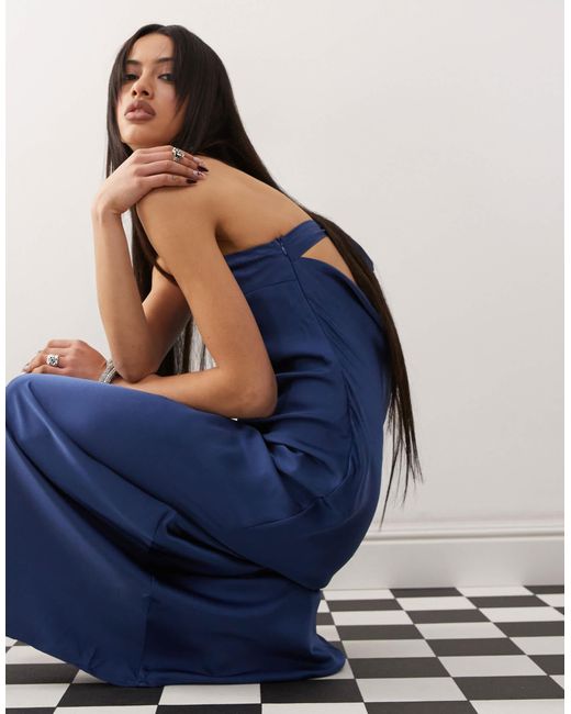 Princess Polly Blue Satin Dress Princess Polly Satin Bandeau Cowl Tie Back Maxi Dress In Blue Princess Polly Blue Satin Dress Princess Polly Satin Bandeau Cowl Tie Back Maxi Dress In Blue