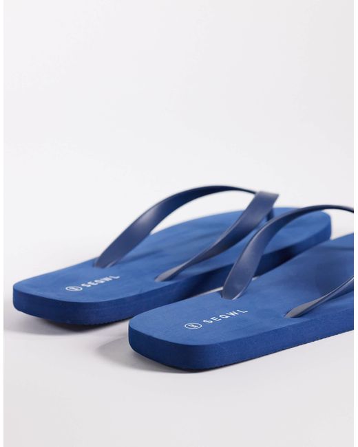 SEQWL Blue Flip Flops for men