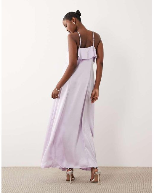 Vero Moda Pink Cami Midi Dress With Ruffle Trim Detail