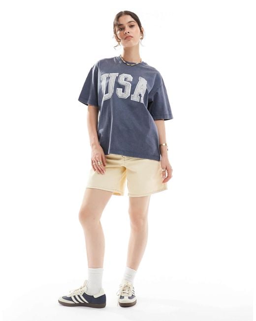 Cotton On White – oversize-t-shirt mit "usa"-print