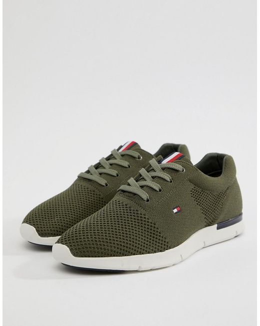 Tommy Hilfiger Green Lightweight Knitted Trainer for men