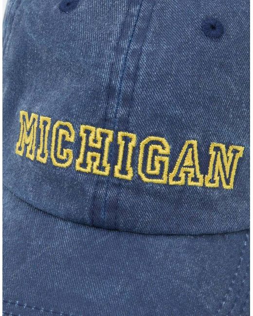 Pull&Bear Blue Michigan Graphic Cap