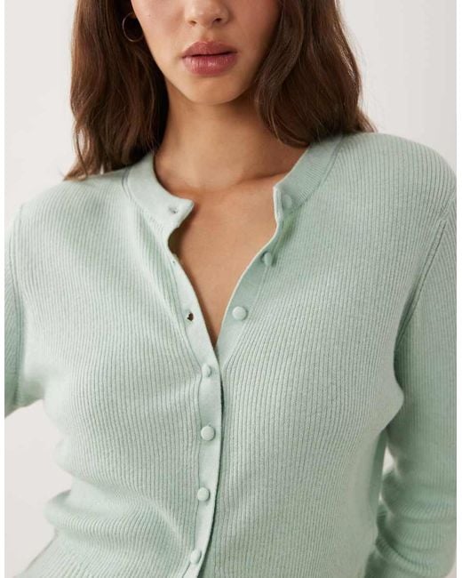 Abercrombie & Fitch Green Knitted Micro Cardigan