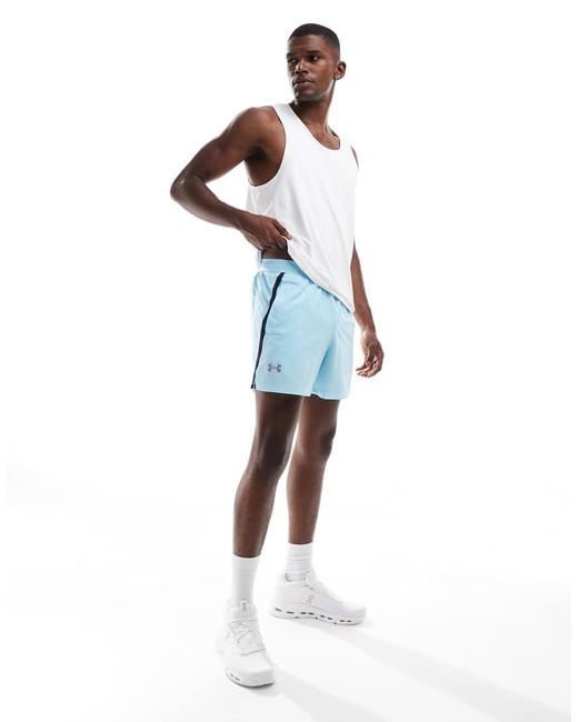 Under Armour Blue Launch 5 Inch Shorts for men