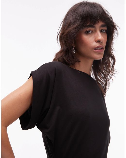 ASOS Black Slash Neck Batwing Mini Dress