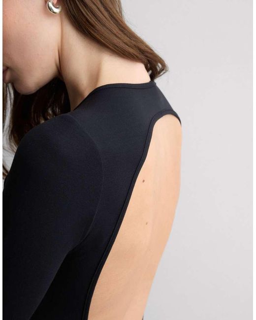 Intimissimi Blue Long-Sleeved Backless Bodysuit
