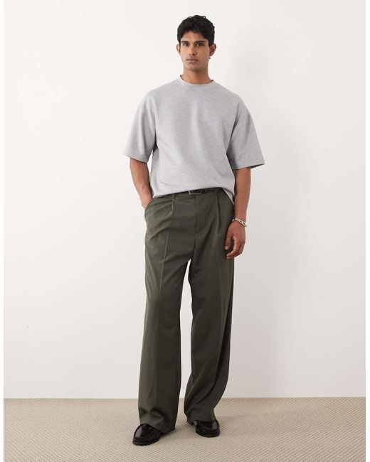 ASOS Gray Luxe Interlock Oversized T-shirt for men