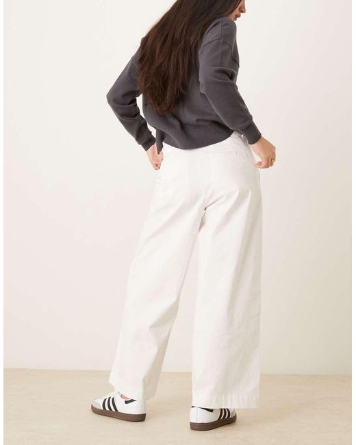 Aware Natural Wide Leg Cropped Work Trouser