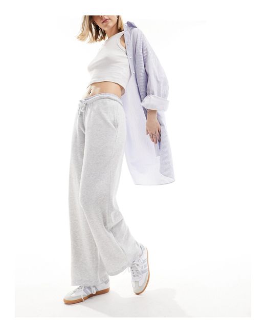 Pull&Bear White Wide Leg jogger With Boxer Waistband