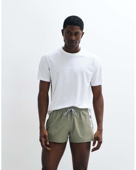 Adidas Originals Green Adidas Training 3in Swimshorts With Logo for men
