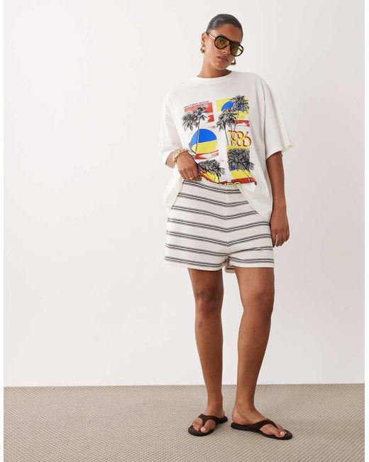 ASOS White Asos Design Curve Mini Short Co-Ord