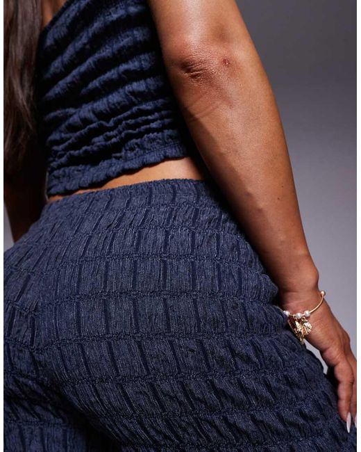 River Island Blue Textured Culotte