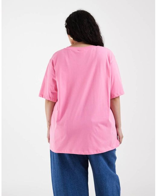 ONLY Pink Oversize Fit T-Shirt With Oranges Print