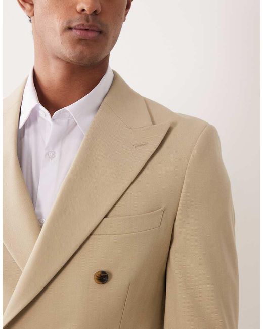 ASOS Natural Skinny Double-breasted Suit Jacket for men