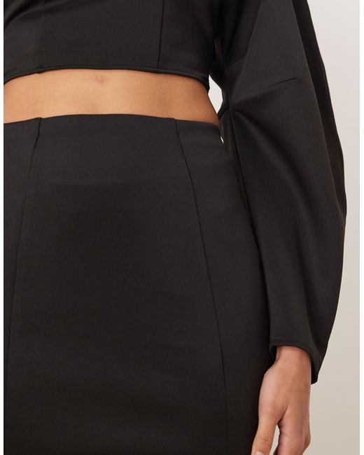 ASOS Natural Scuba Mini Skirt With Seam Detail