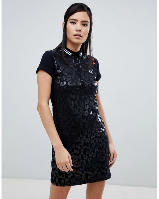 Fred Perry Black X Amy Winehouse Foundation Leopard Print Dress