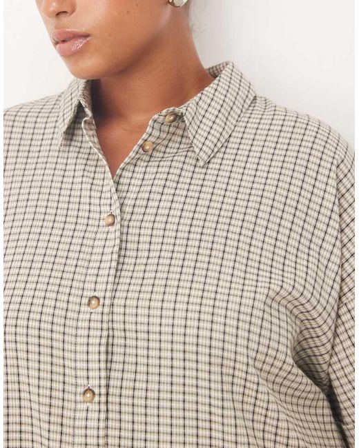 ASOS Gray Asos Design Curve Boxy Shirt Mini Dress With Dropped Waist
