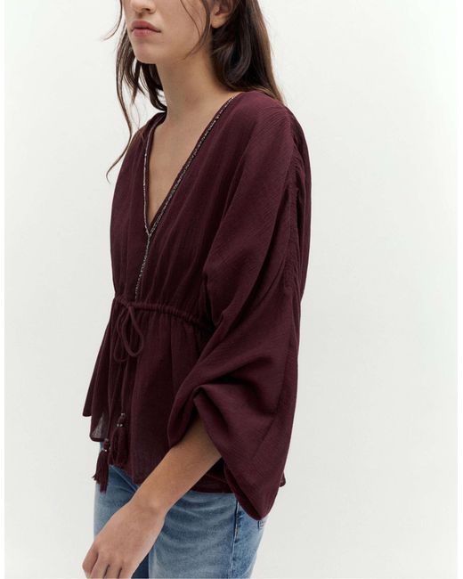 Pull&Bear Red – hemdbluse