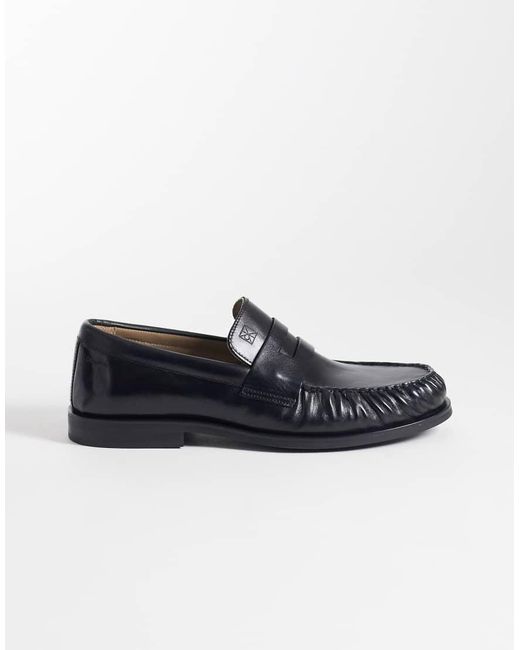 Calvin Klein Blue Real Leather Loafers for men