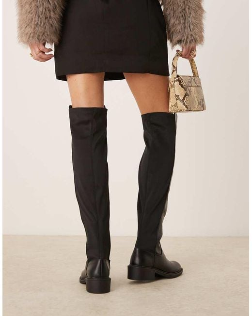 New Look Black Over The Knee Riding Boots