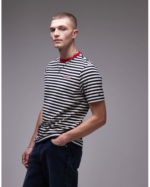 Tommy Hilfiger Gray Graphic Stripe T-shirt for men