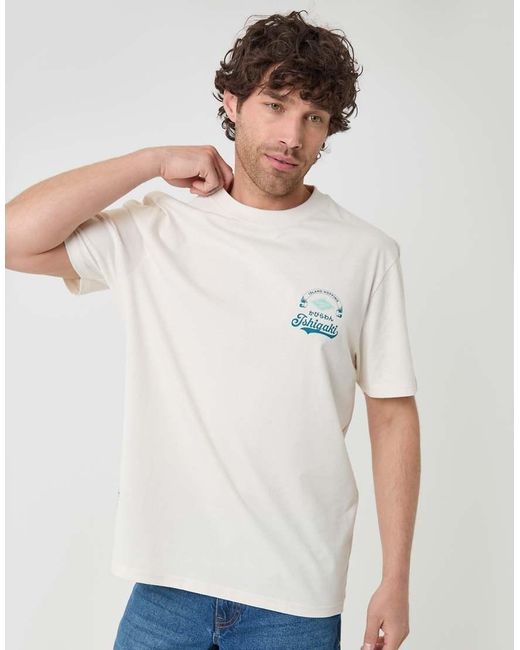 Threadbare White Relaxed Fit Graphic Cotton T-Shirt for men
