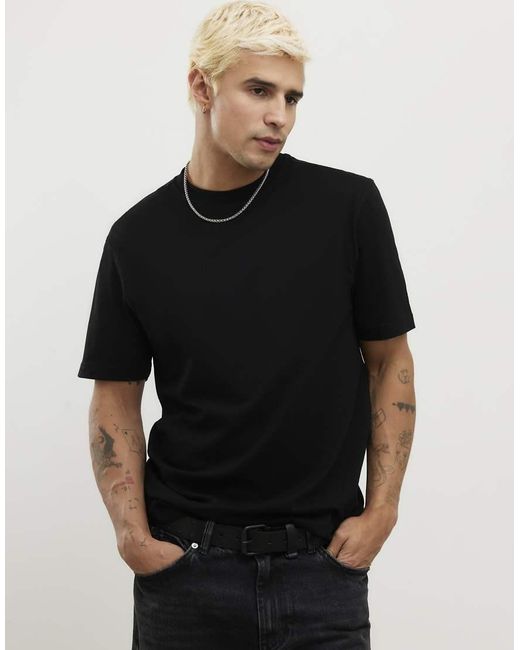 River Island Black Slim Fit Crew Neck T-Shirt 3 Pack for men