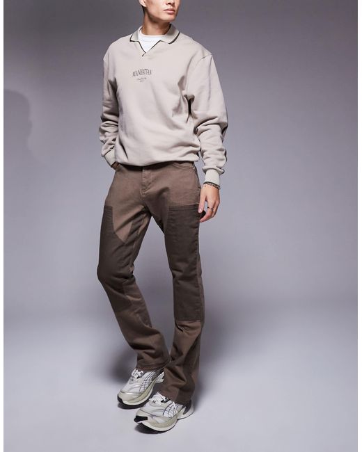 The Couture Club Gray Canvas Carpenter Trouser for men