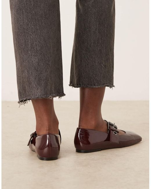 ASOS Brown Lazarus Mary Jane Ballet Flats