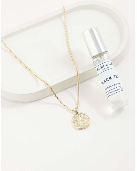 ASOS White Round Molten Pendant Necklace for men