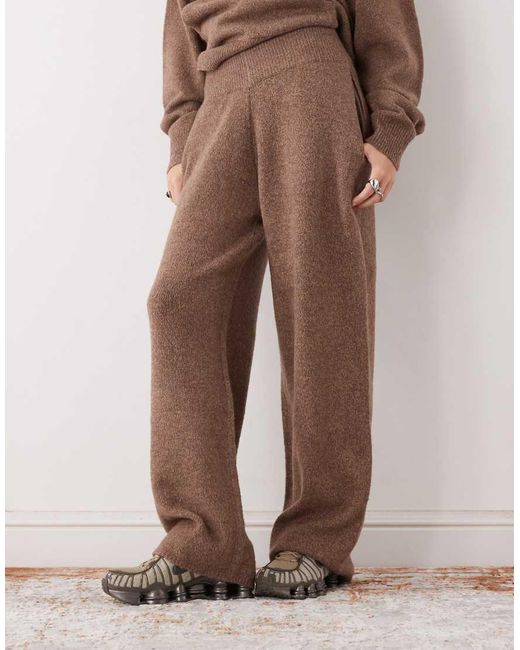 Collusion Natural Oversized Knitted Co-Ord Joggers