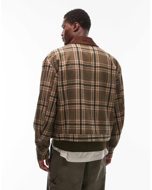 ASOS Natural Check Workwear Jacket for men