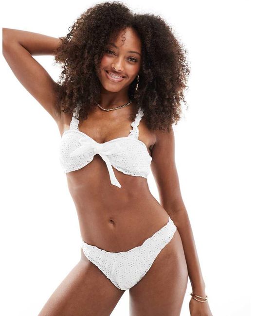 Miss Selfridge Brown Broderie Scrunchie Bottom