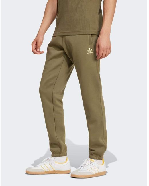 Adidas Originals Green Trefoil Essentials Joggers for men