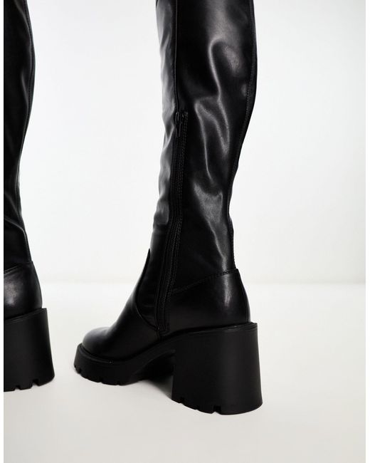 new look over the knee chunky heeled boot