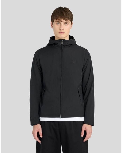 Lyle & Scott Black Mid Jackets Nylon Zip Through Hooded Jacket for men