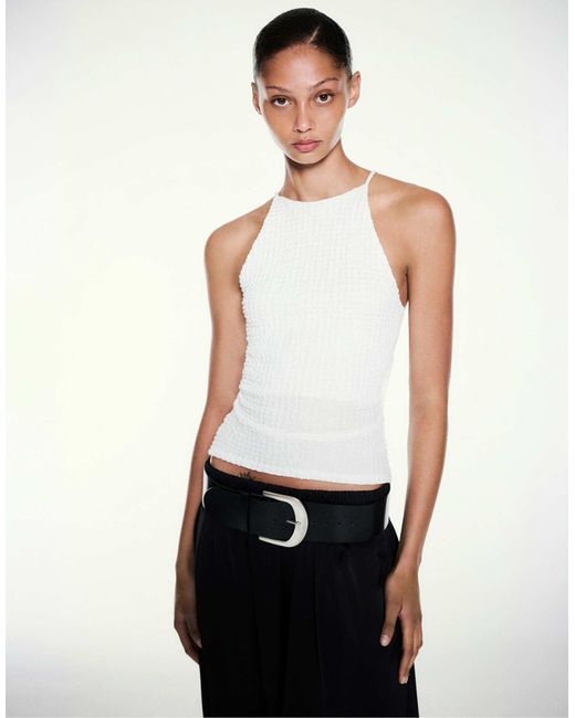 Top dos nu texturé couleur glace Pull&Bear en coloris White