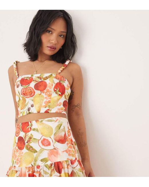 Forever New Orange Crop Top Co-Ord