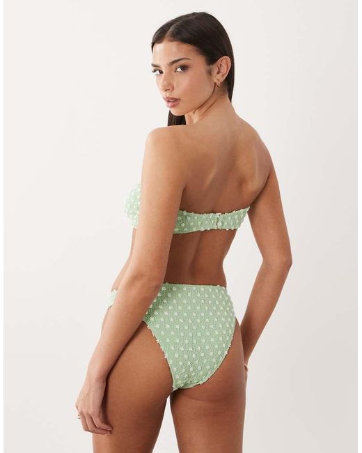 South Beach Green Polka Dot Bandeau Bikini Top