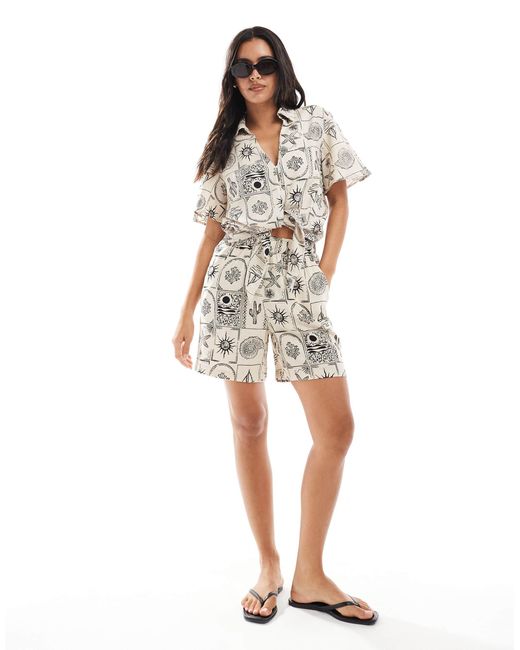 Object White Pull On Shorts Co-ord