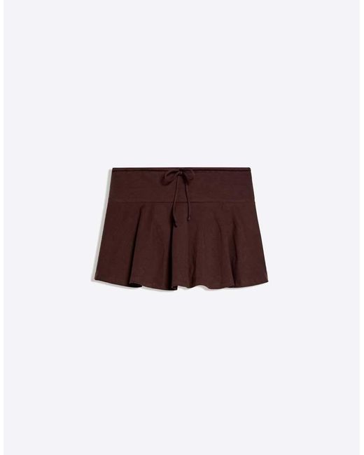 Bershka Blue Mini Skort With Tie Waist