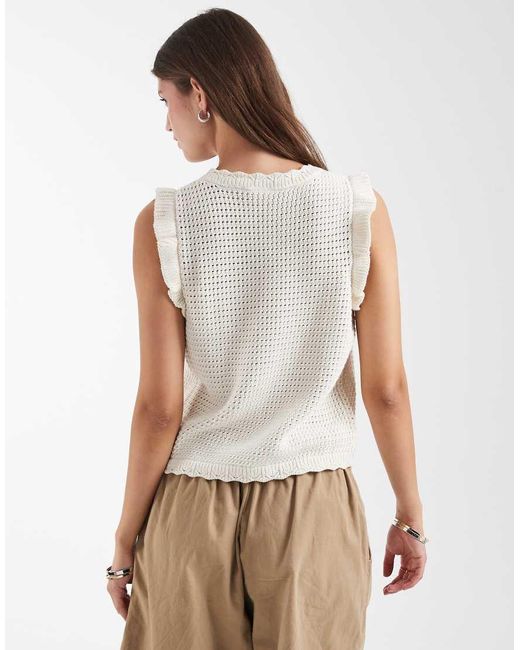 Levi's White Lulu Flutter Sleeve Sweater Tank Top