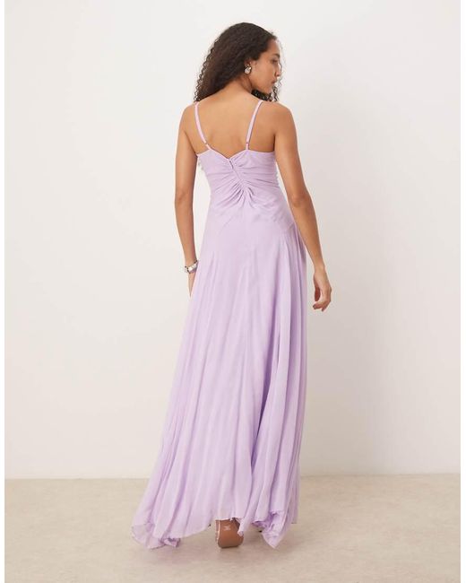 LACE & BEADS Pink Maxi Dress With Rose Detail
