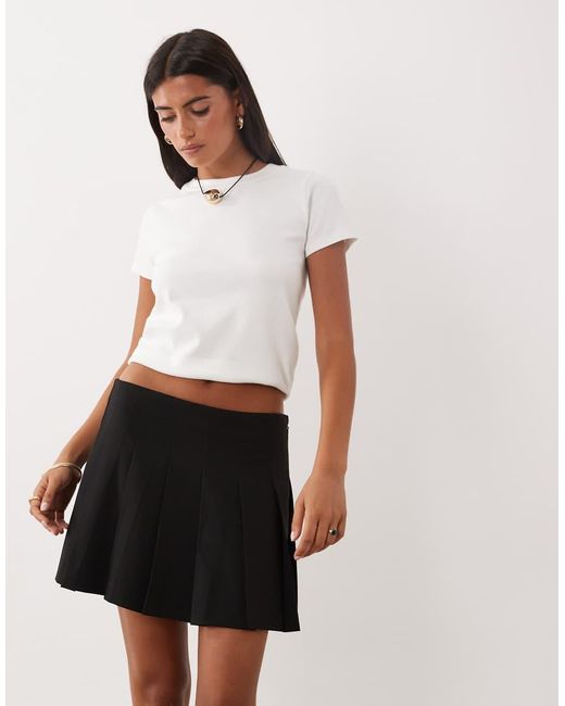 ASOS White Tailored Pleated Mini Skirt