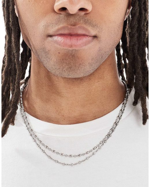 ASOS Waterproof Stainless Steel Pack Mixed Fine Chain Necklace