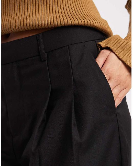 Object Black Pleat Front Barrel Leg Detail Trouser
