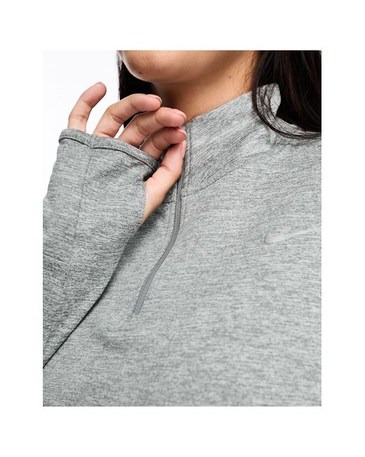Nike Gray Swift Dri-fit Element Half Zip Long Sleeve Top
