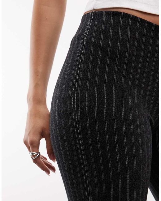 Weekday Gray Jersey Flare Trousers